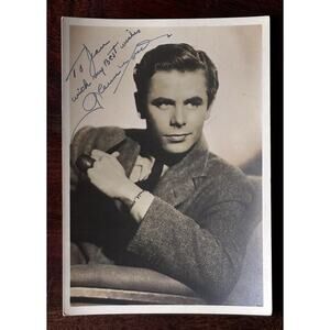 GLENN FORD CANADIAN -AMER ACTOR 5x7 Hand Colored B/W Photo Signed